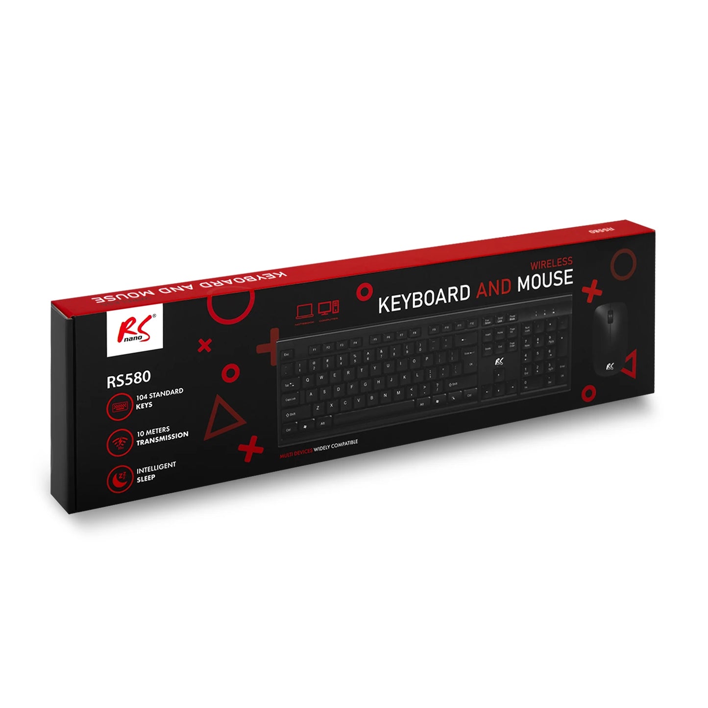 QWERTY NanoRS RS580 kabelloses Tastatur- und Maus-Set
