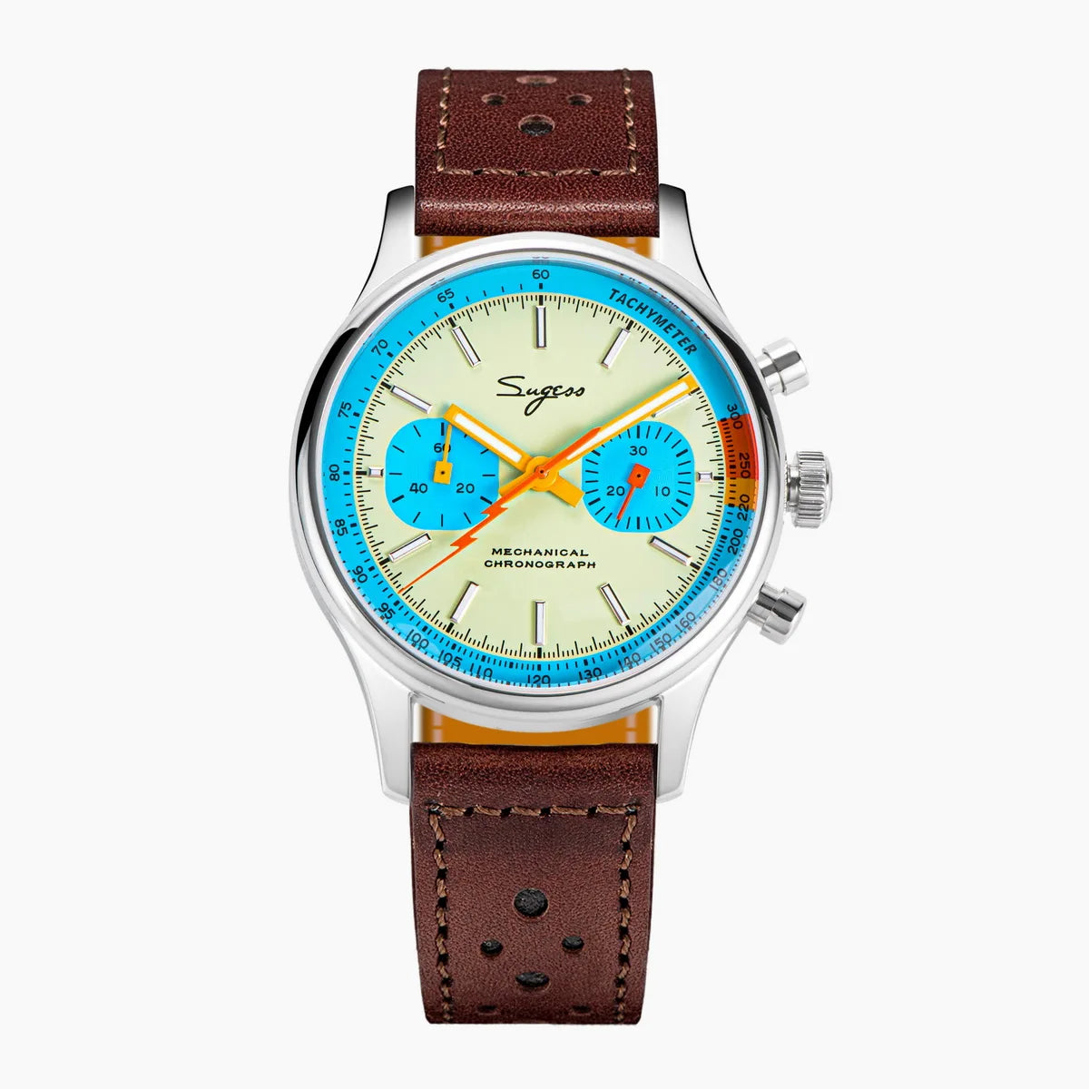 Sugess Watch of Men Chronograph Mechanical Wristwatches Tianjin ST1901 Swanneck Movement Pilot Mens Watch Sapphire Crystal Gift