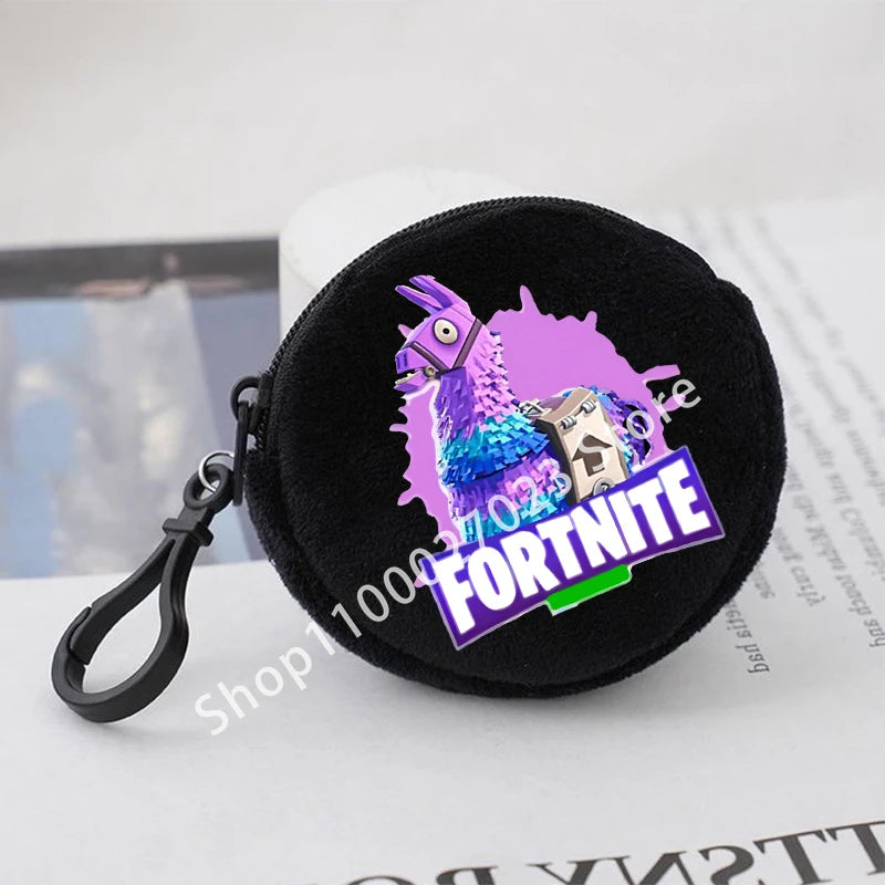 Fortnites Boys Girls Round Coin Purse Cute Fashion Cartoon Printing Large Capacity Cosmetic Bag Portable Handbag Birthday Gifts
