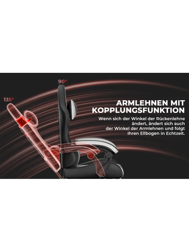 Ergonomic Gaming Chair Office Chair with Lumbar Support, Adjustable Height, 360° Swivel Computer Desk Chair with Comfortable Cushion