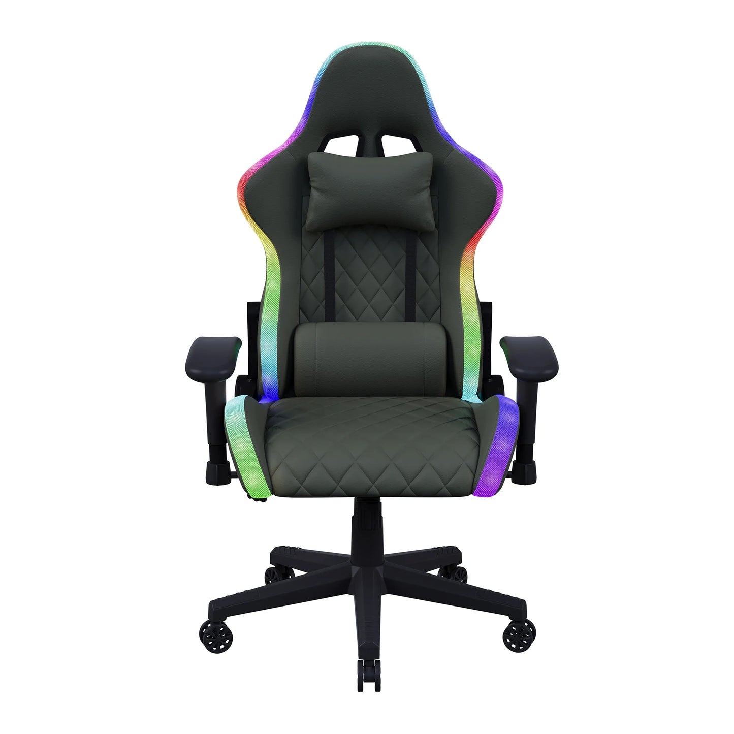 Anajqaqia RGB LED Gaming Chair with Lumbar Massage, Ergonomic Office Chair, Adjustable Reclining Computer Chair 90-135° Backrest