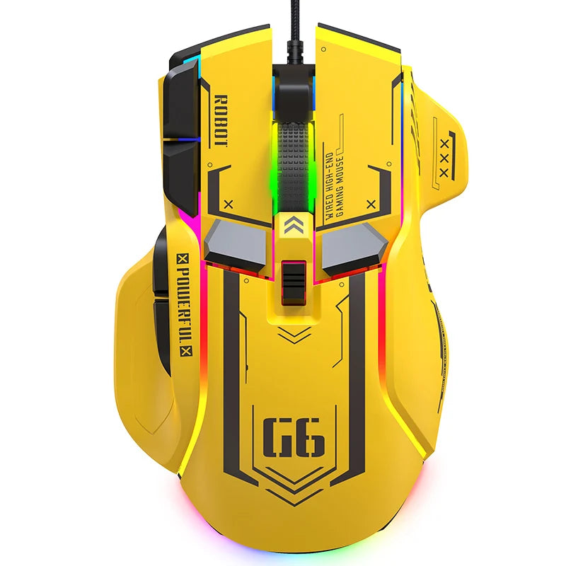 High-End programmierbare Gaming-Maus mit Kabel, 12800dpi, 12 Tasten, RGB, Gaming-Maus für Windows, IOS, Home Office, Laptop und PC