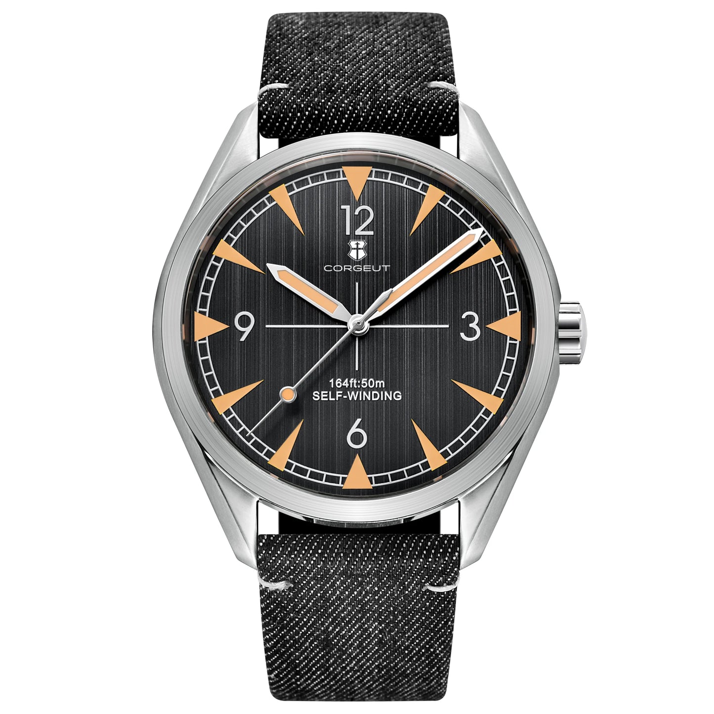 Corgeut 41mm Men's Clock Automatic Men's Watch Japan Movement Mechanical Sapphire White Black Blue Dial Steel Band