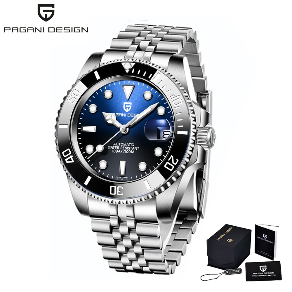 PAGANI DESIGN Fashion Men's Sports Automatic Mechanical Watch NH35 Stainless Steel Sapphire waterproof watch reloj hombre PD1661