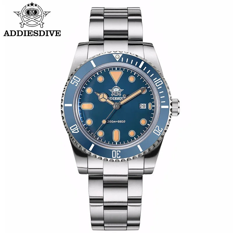 ADDIESDIVE Men’s Luxury Diver Watch Luminous Dial, Ceramic Bezel, Stainless Steel & 20 Bar Water Resistant
