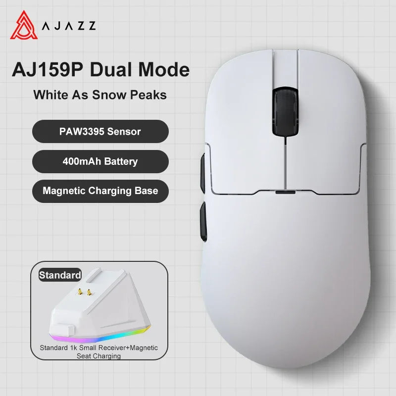 Ajazz AJ159 PRO/APEX Gaming-Maus 8000Hz Abtastrate Paw3950 Farbdisplay Magnetischer Standfuß AJ159P Büro & Gaming