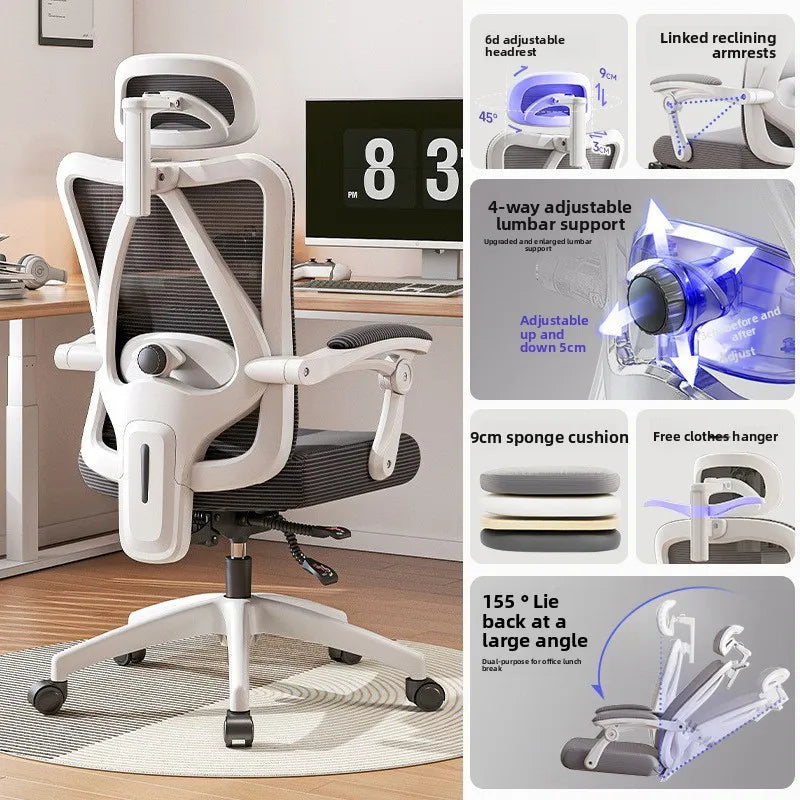 UVR Living Room Office Chair Household Ergonomic Design Armrest Backrest Stool Lift Adjustable Boss Chair Game Athletics Chair