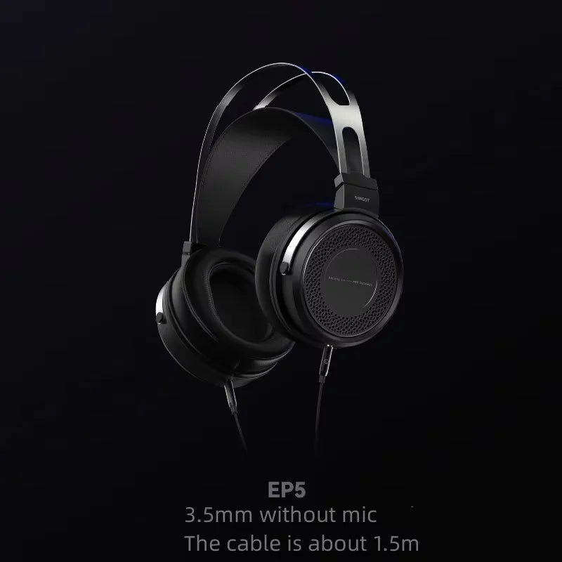 SIMGOT EP5 Auriculares con cable de alto rendimiento con transductor dinámico de 50mm – Headset gaming HiFi, baja impedancia, alta sensibilidad, sonido envolvente 7.1