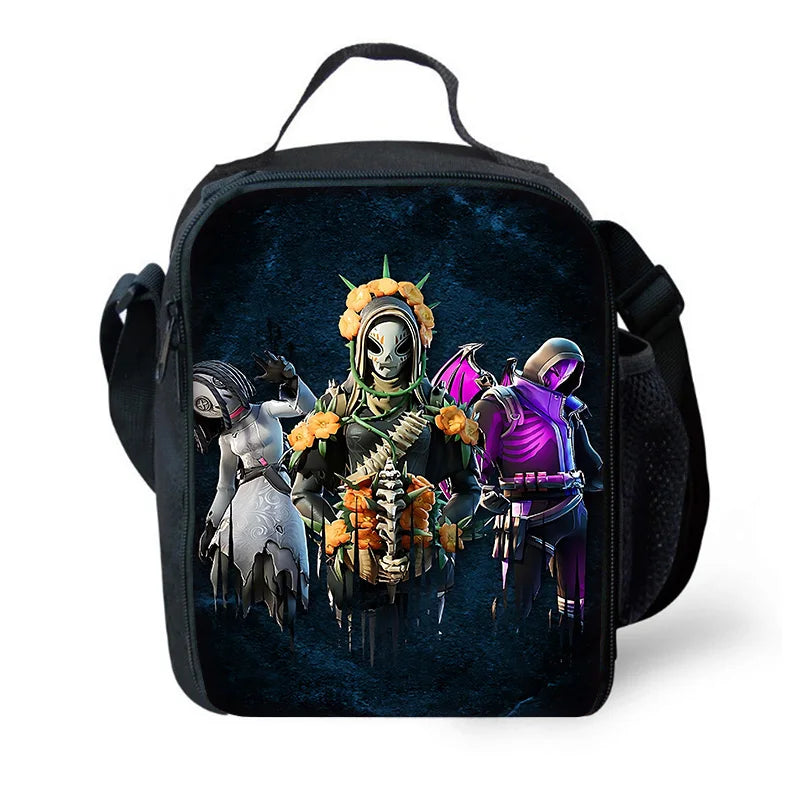 Classic Game FortniteS Child Insulated Large Capacity Bag for Boy Girl Student Outdoor Picnic Resuable Thermal Cooler Lunch Box