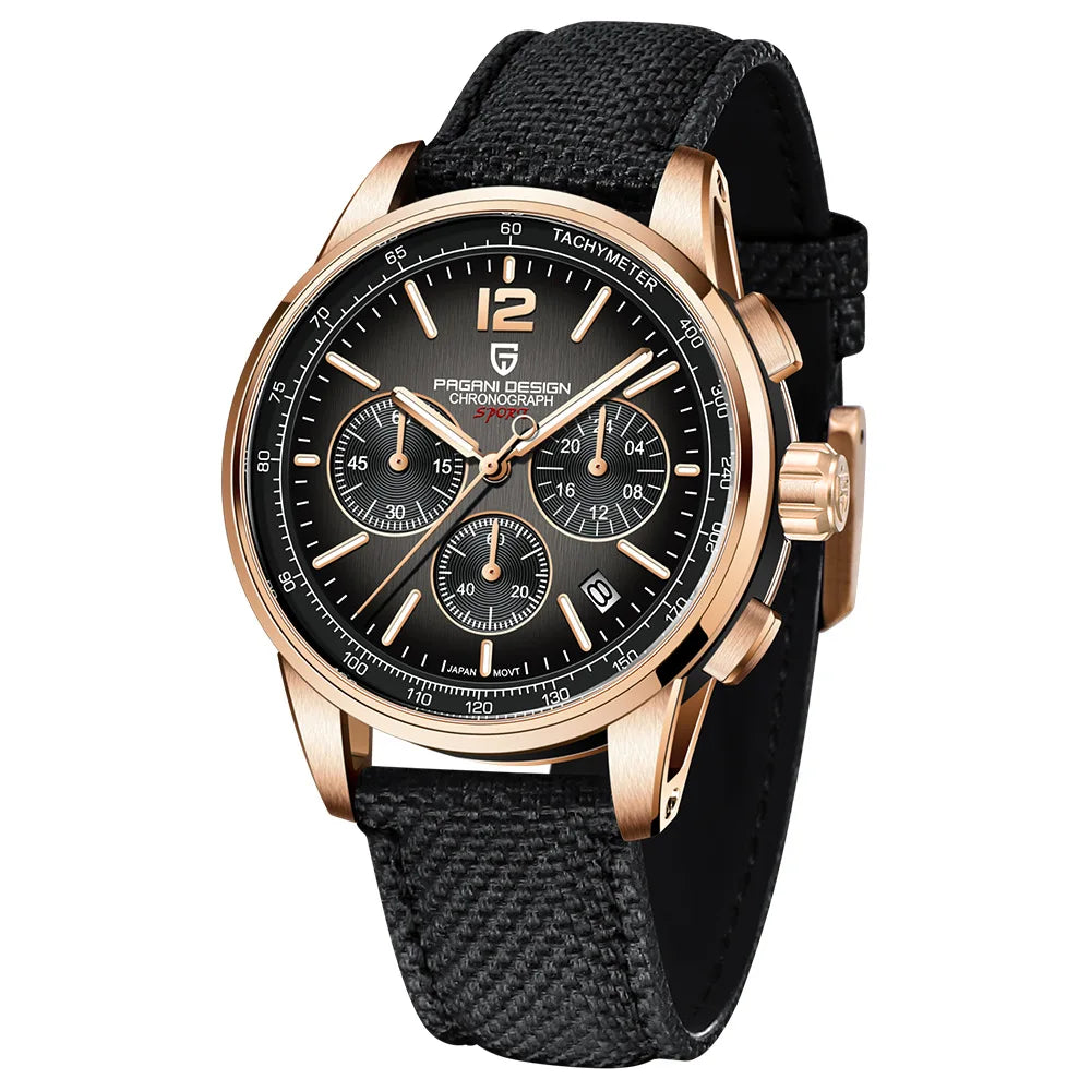 Pagani Design For Mens Watch Chronograph Japan Vk63 Sport Quartz Wristwatch Sapphire Date 100m Waterproof Reloj Hombr Masculino