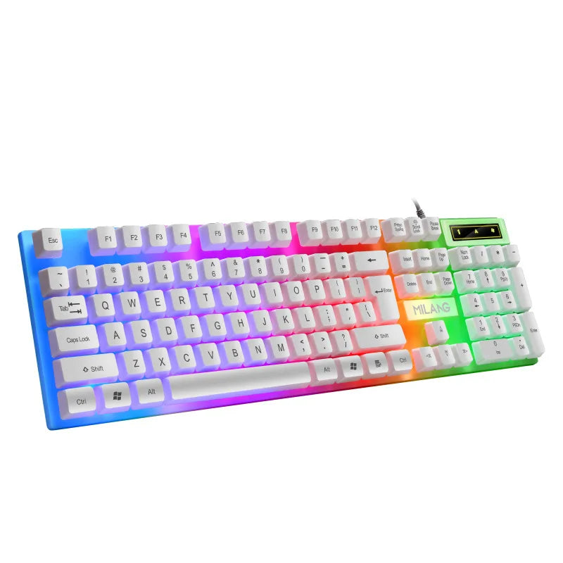 KEBIDUMEI USB Wired Keyboard RGB Backlit Gaming Keyboard 104 Keys Standard Keyboard Membrane Keyboard For PC Laptop Windows IOS