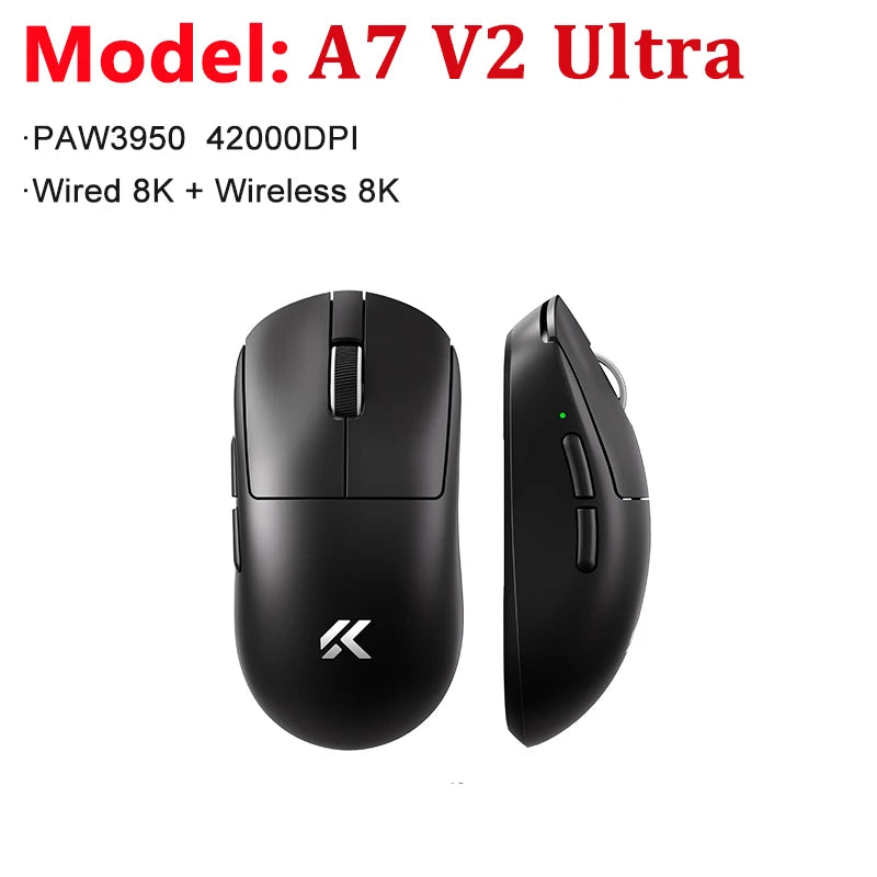 MCHOSE A7 V2 Ultra/Pro Lightweight Wireless Gaming Mouse Dual 8000Hz PAW3950 TI 42000DPI Mice For PC E-sports Gamer
