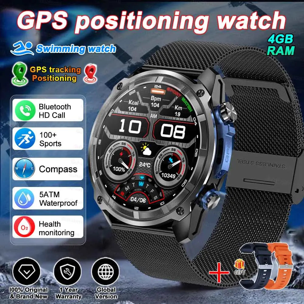2026 New Military Smart Watch GPS Track Compass Altimeter Bluetooth Calling 860mAh Battery DTG1 Men Outdoor Sports SmartWatch