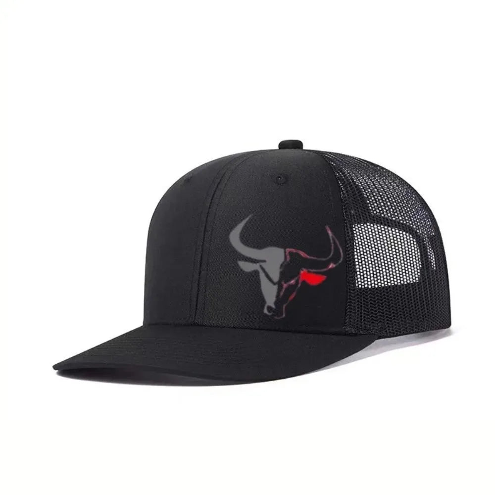 2026 New Casual Bull Head Print Summer Baseball Cap Breathable Hip Hop Sports Visor Mesh Adjustable Sun Hats Men Women