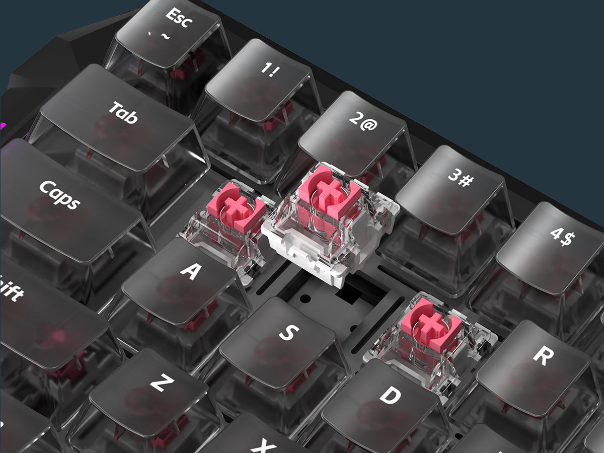 Teclado Gaming Mecânico DarkBeacon Flux 68 HE com Switches Magnéticos Hot Swappable, USB-C com Fio, RGB, Layout 65%