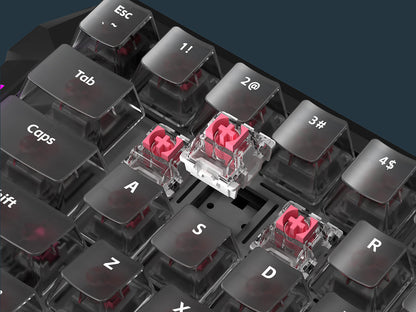 Teclado Gaming Mecânico DarkBeacon Flux 68 HE com Switches Magnéticos Hot Swappable, USB-C com Fio, RGB, Layout 65%