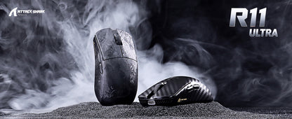 ATTACK SHARK R11 ULTRA 49g Carbon Fiber 8000Hz Wireless Gaming Mouse, 42000 DPI, 20000 FPS, PAW3950MAX, Nordic 52840 Chip