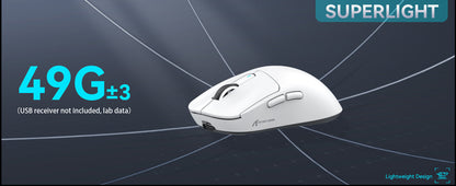 ATTACK SHARK X3 kabellose Gaming-Maus PixArt PAW3395 49g SUPERLIGHT, BT/2.4G kabellos/kabelgebunden, 6 einstellbare DPI-Stufen bis zu 26000