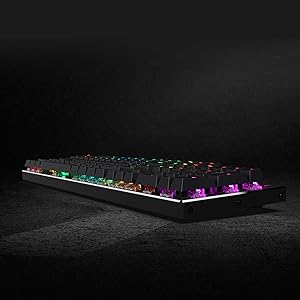 Redragon K556 RGB LED Backlit Wired 104 Keys Hot-Swap Noise Absorbing Foams Mechanical Gaming Keyboard