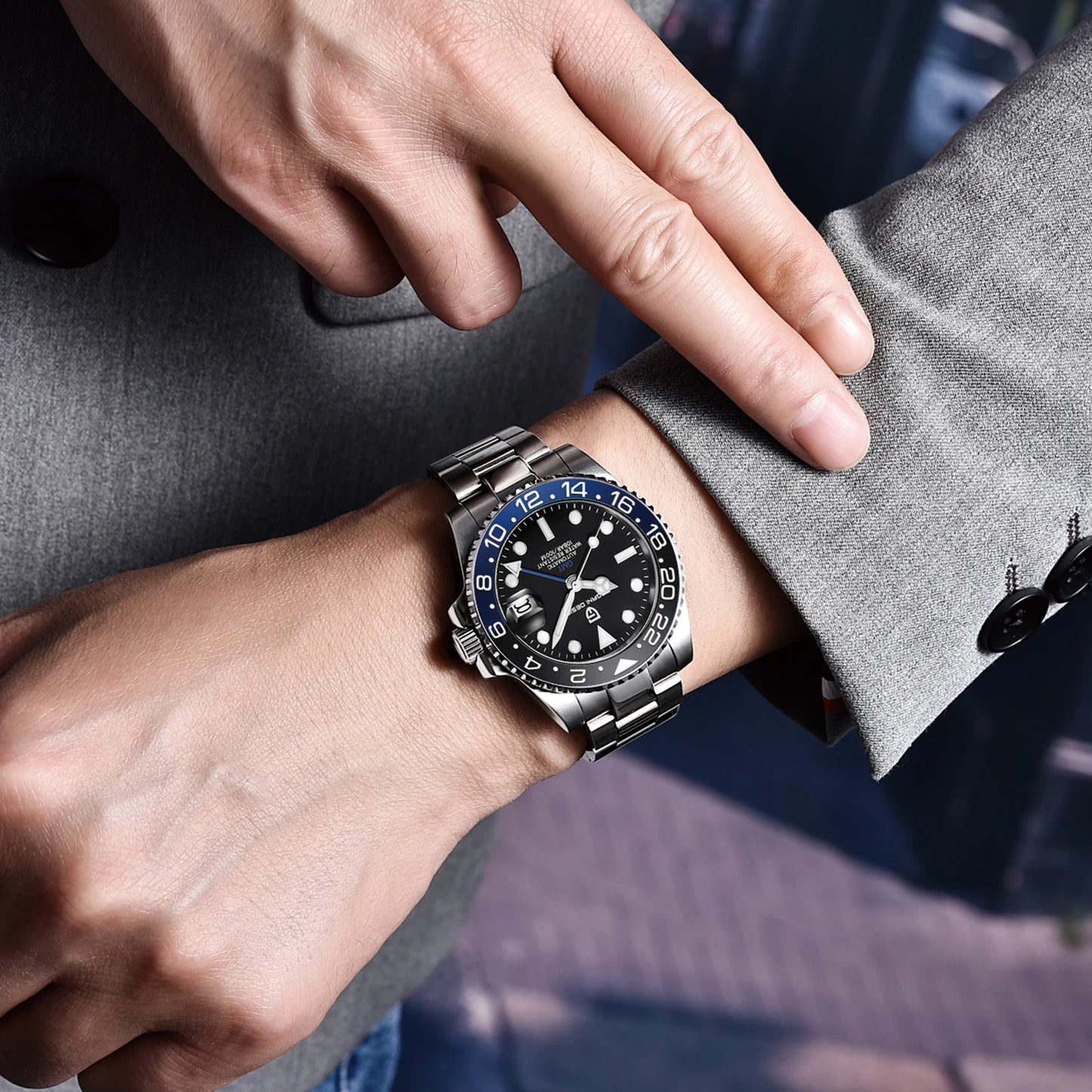2025 New PAGANI DESIGN Luxurys Men Mechanical Watches Stainless Steel GMT Watch Top Brand Sapphire Glass Men for Watch PD-1662
