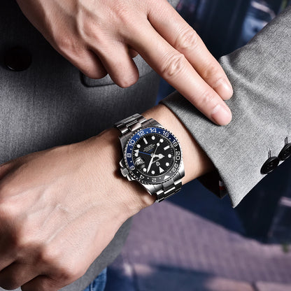 2025 New PAGANI DESIGN Luxurys Men Mechanical Watches Stainless Steel GMT Watch Top Brand Sapphire Glass Men for Watch PD-1662