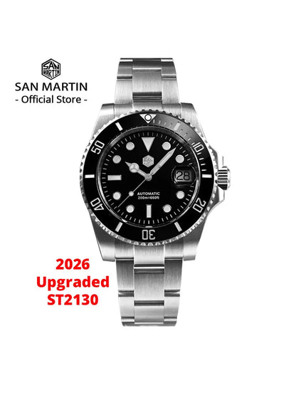 San Martin Verbesserte Version 40mm Water Ghost Diver Watch Herren Luxus-Automatikuhr Mechanische Uhr Saphir Wasserdicht 200m SN0017