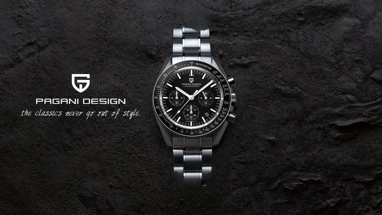 Orologio da uomo PAGANI DESIGN Planetary Series Saturn Light Tan al quarzo, cronografo Speed, vetro zaffiro AR, novità 2026