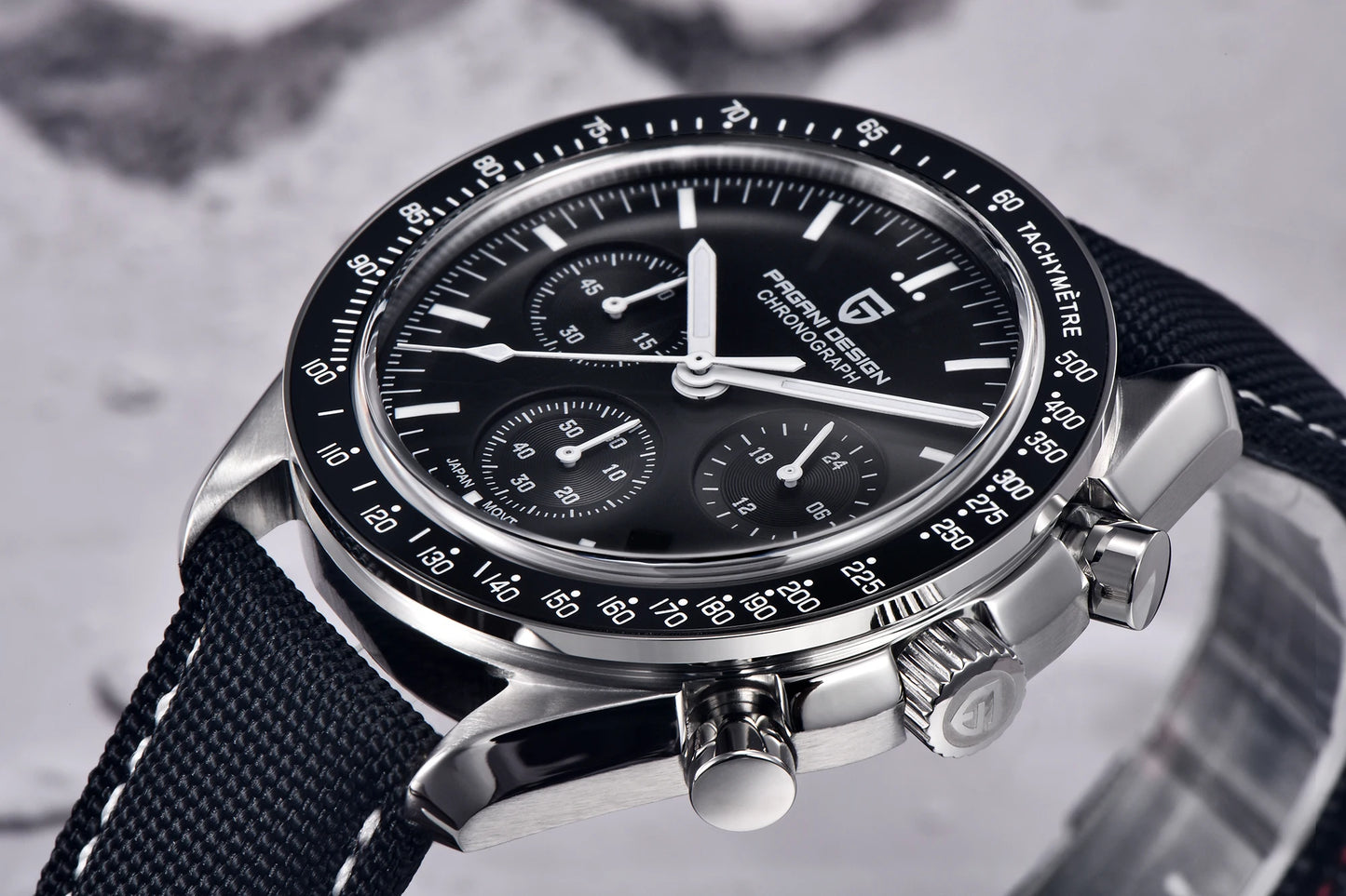 Orologio da uomo PAGANI DESIGN Planetary Series Saturn Light Tan al quarzo, cronografo Speed, vetro zaffiro AR, novità 2026