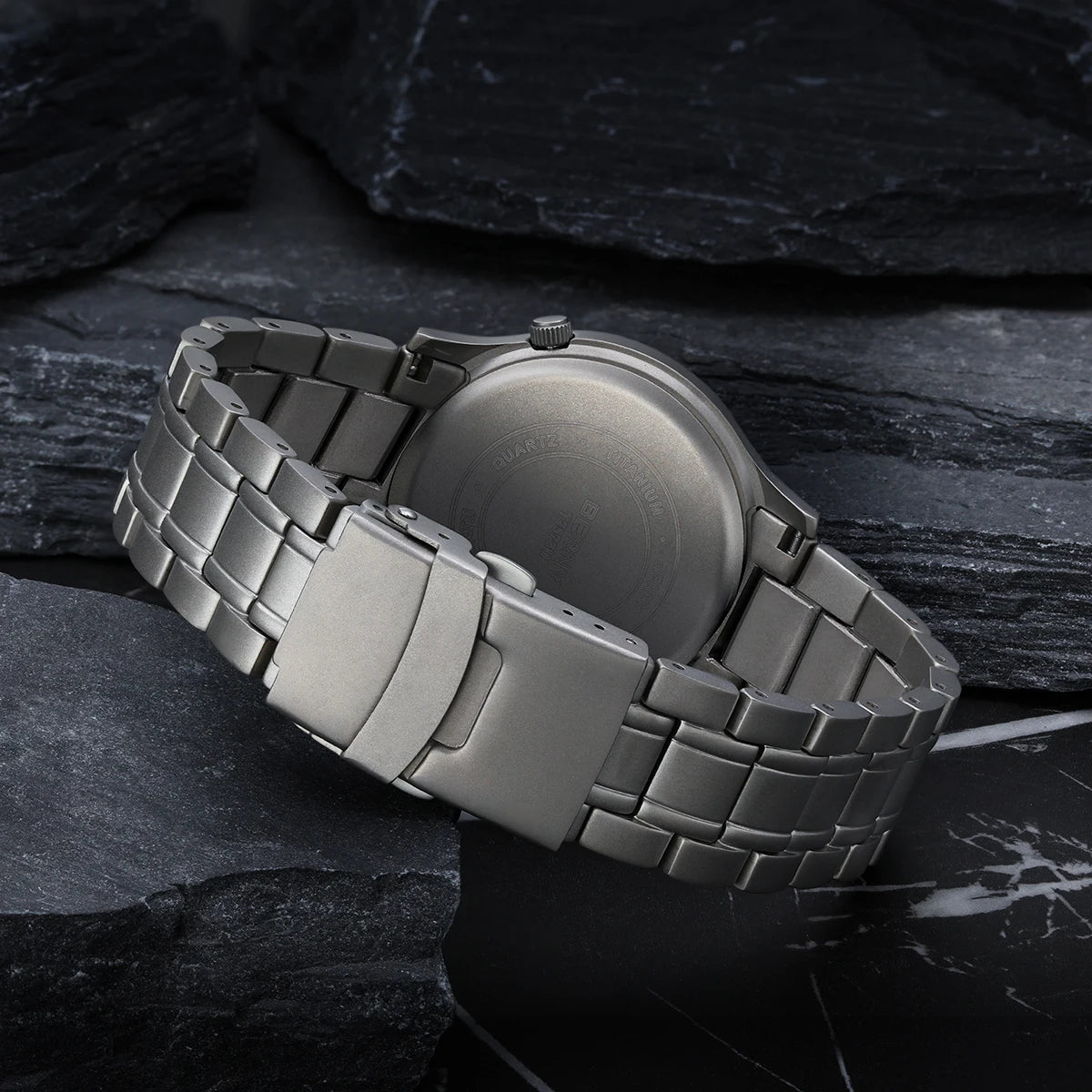 BERNY Full Titanium Watches for Men Super Luminous Sapphire Sports Field Quartz Men's Watch VH31 Wristwatch 5ATM Easy Read