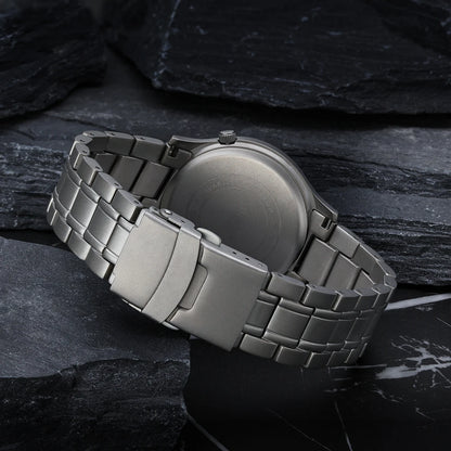 BERNY Full Titanium Watches for Men Super Luminous Sapphire Sports Field Quartz Men's Watch VH31 Wristwatch 5ATM Easy Read