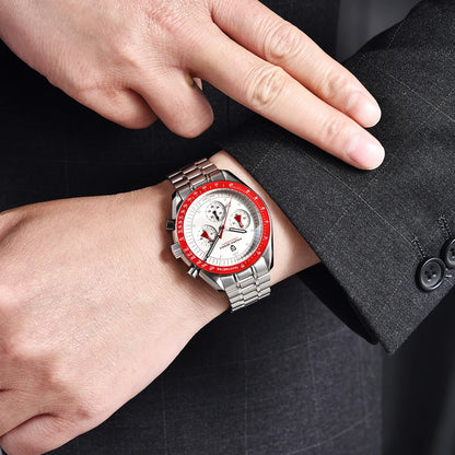 PAGANI DESIGN 2026 New Red Men's Watches Luxury Quartz Wrist Watch For Men Chronograph Automatic Date Waterproof Local Shipping