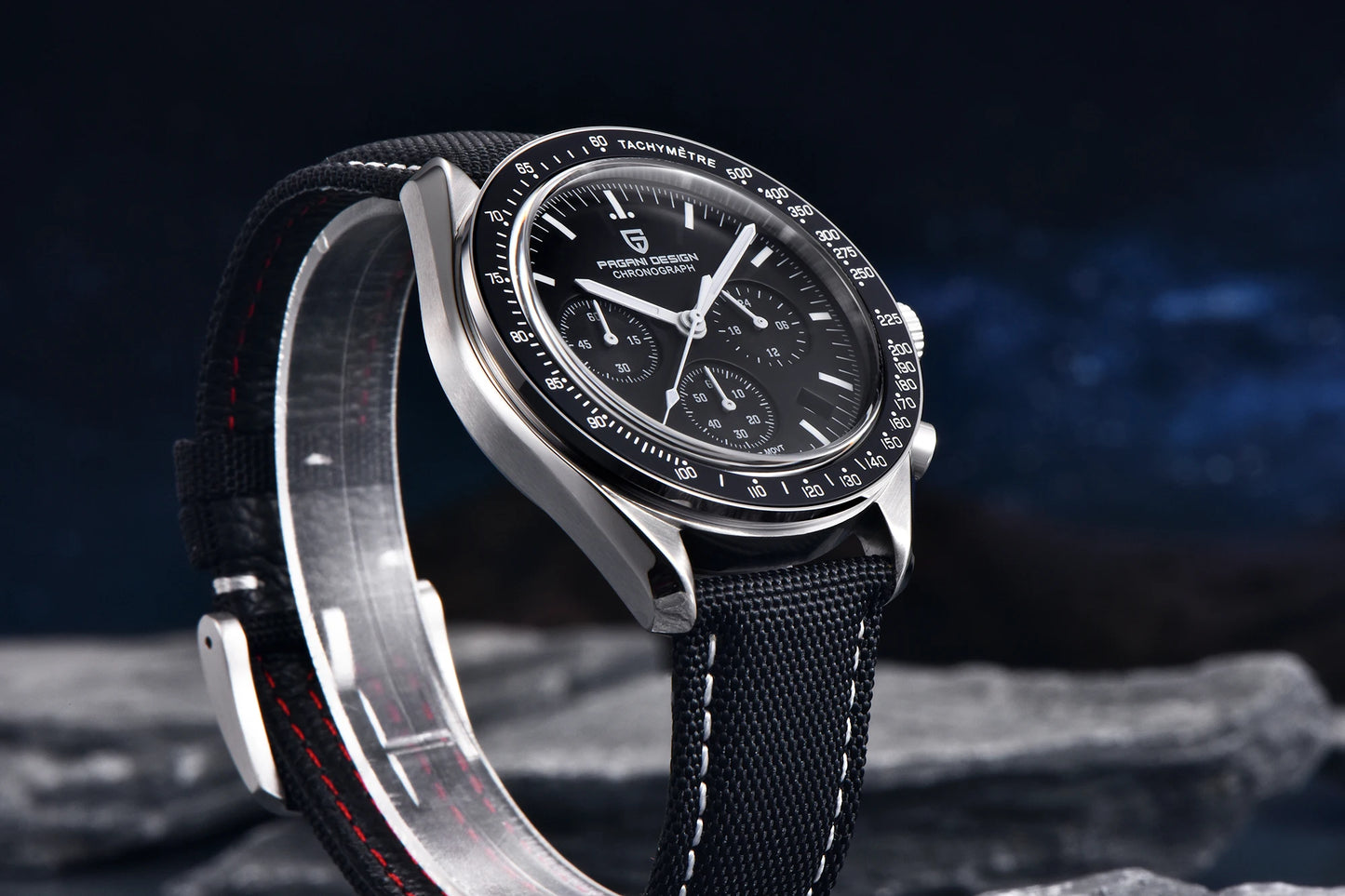 Orologio da uomo PAGANI DESIGN Planetary Series Saturn Light Tan al quarzo, cronografo Speed, vetro zaffiro AR, novità 2026