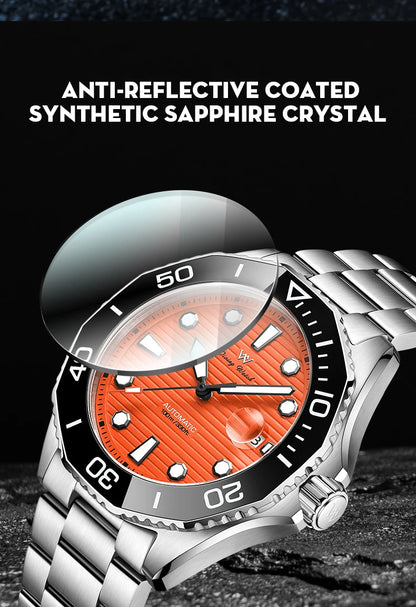 WM Watch Automatic Mechanical Watches Ceramic Bezel Anti-reflective Coating 100 Water Resistant Sapphire Welly Merck Watch 189M