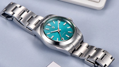 PAGANI DESIGN 2026 New Green Glass Men's Mechanical Watches Automatic Watch Men AR Sapphire crystal Stainless steel Wristwatch