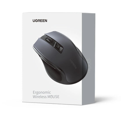 Bezdrátová myš UGREEN Bluetooth 5.0, ergonomická myš 4000 DPI se 6 tichými tlačítky pro MacBook, tablet, notebooky, počítač PC, 2.4G myš