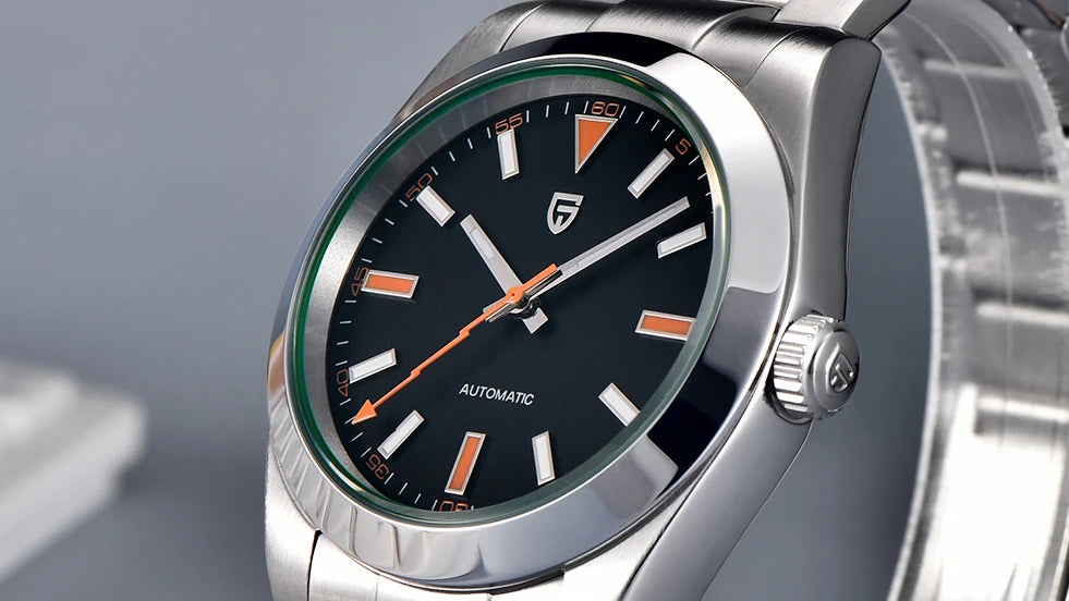 PAGANI DESIGN 2026 New Green Glass Men's Mechanical Watches Automatic Watch Men AR Sapphire crystal Stainless steel Wristwatch
