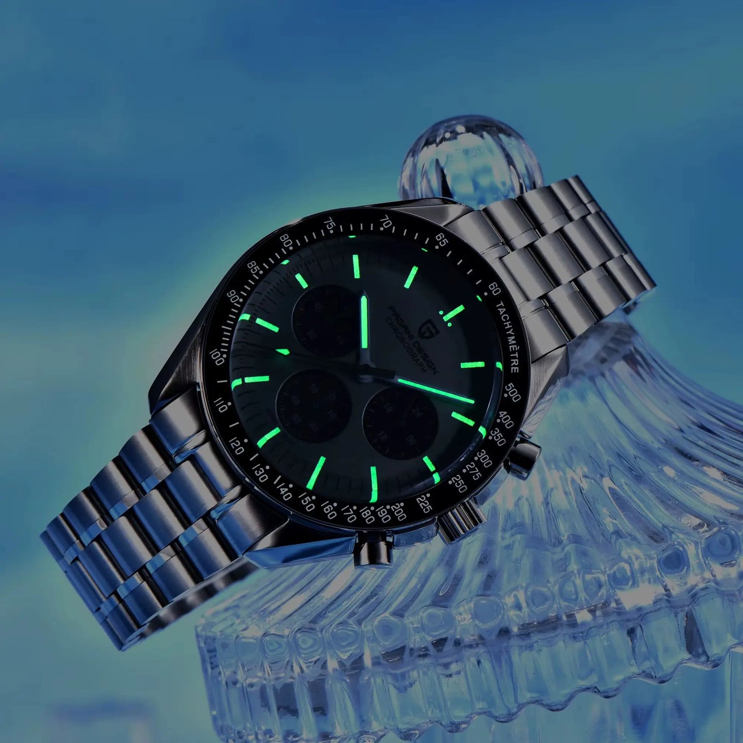 Orologio da uomo PAGANI DESIGN Planetary Series Saturn Light Tan al quarzo, cronografo Speed, vetro zaffiro AR, novità 2026