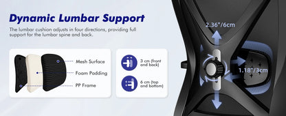 Hiazurm Office Chair Ergonomic, Desk Chair with Lumbar Support 3D, Height-adjustable Office Chairs for home with Adjustable Headrest and Armrests, Computer Chairs Ideal for Company,  Home and Gaming