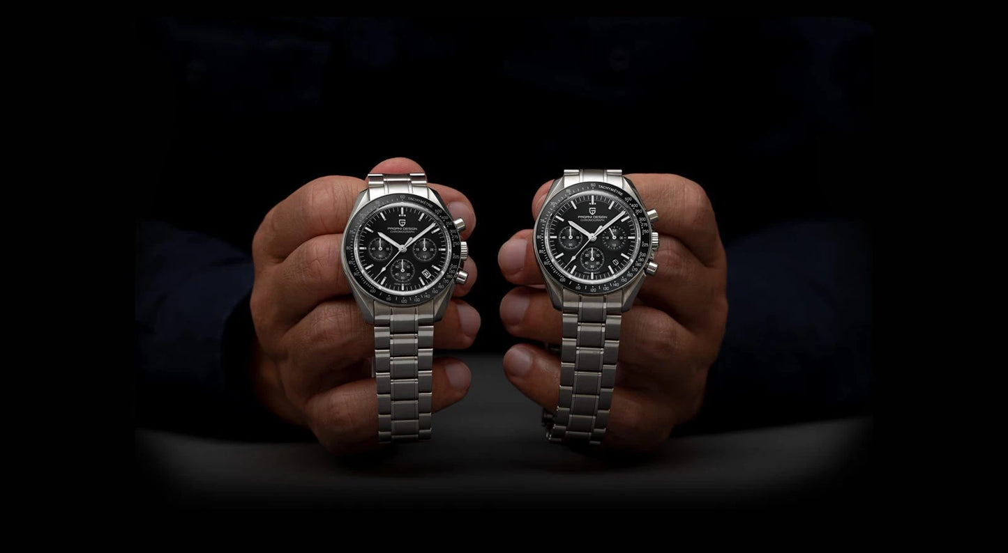Orologio da uomo PAGANI DESIGN Planetary Series Saturn Light Tan al quarzo, cronografo Speed, vetro zaffiro AR, novità 2026