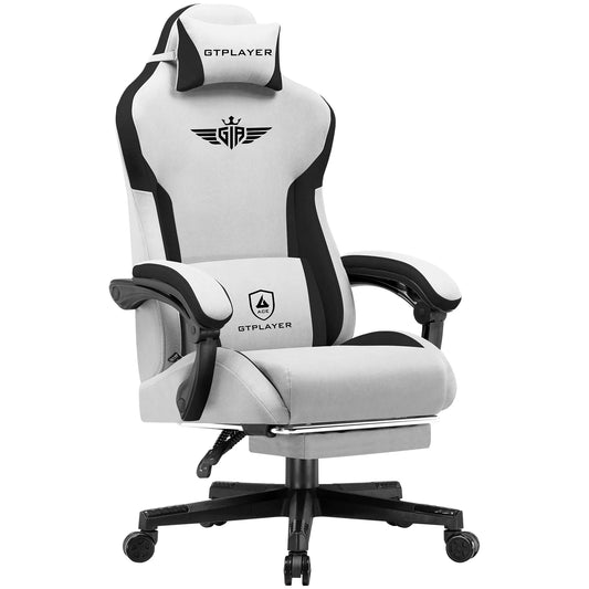 GTPLAYER Gaming Chair, Fabric Lumbar Support Ergonomic Gamer Chair PC Chair with Widened Backrest