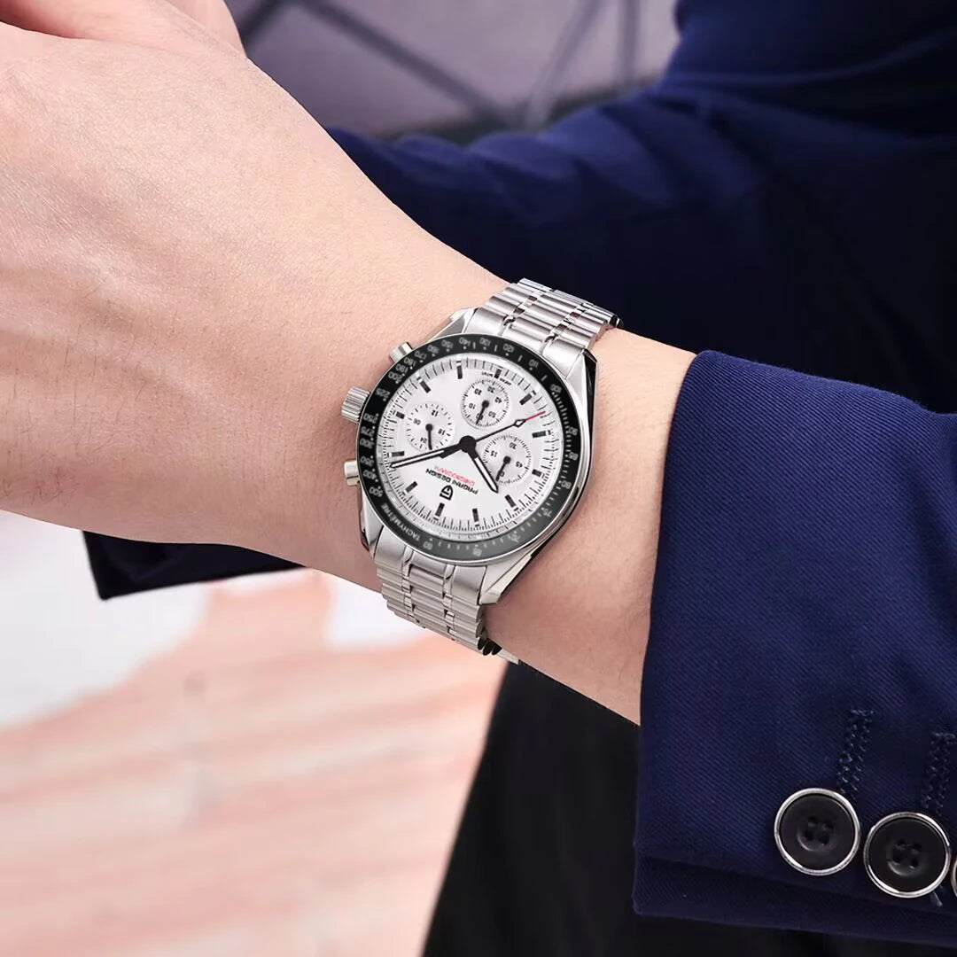 PAGANI DESIGN 2026 New V6 Moon Men's Watch Luxury Quartz Speed Sports Chronograph Watch For Men Watch AR Sapphire Glass Local Shipping