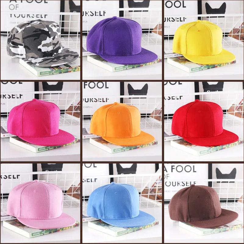 Szilárd hiphop sapka férfiaknak, snapback sapka, női baseball sapkák, állítható, lapos karimájú, sima napellenzős sapkák fiúknak és lányoknak, utcai tánc