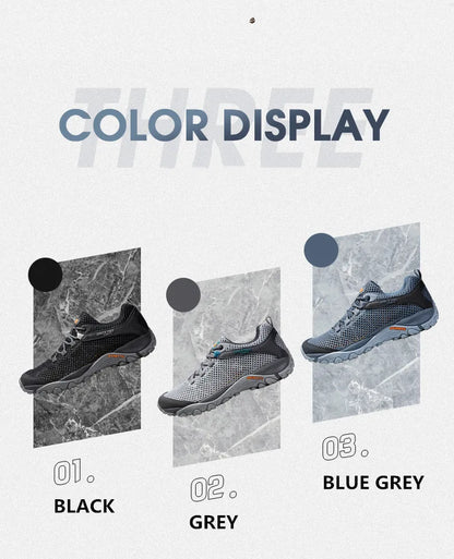 HUMTTO New Summer Hiking Sneakers for Men Breathable Outdoor Trekking Sport Shoes Climbing Hunting Walking Shoes for Men