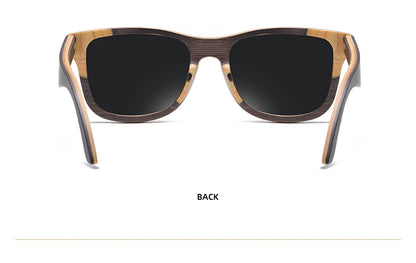 GM 100% Natural Skateboard  Wooden Sunglasses Handmade Polarized Mirror Coating Lenses Eyewear Wood Sunglasses