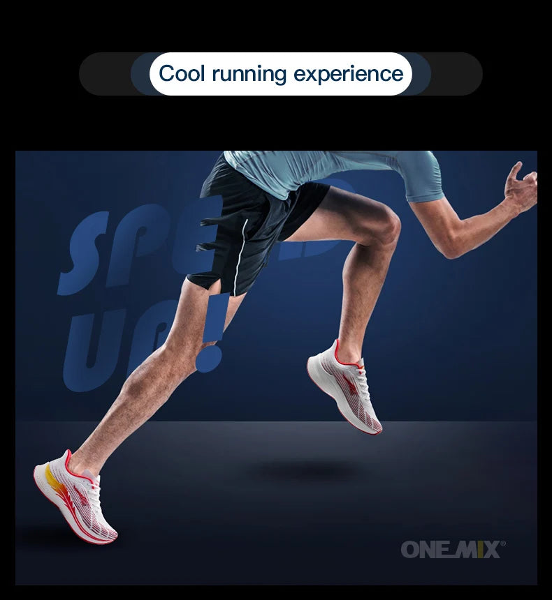 Onemix New Men's Marathon Running Shoes for Women, Breathable Lightweight Sneakers, Lace-Up Athletic Shoes, Comfortable, Light, and Soft