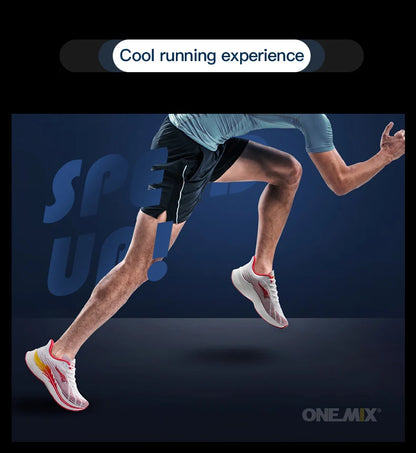 Onemix New Men's Marathon Running Shoes for Women, Breathable Lightweight Sneakers, Lace-Up Athletic Shoes, Comfortable, Light, and Soft