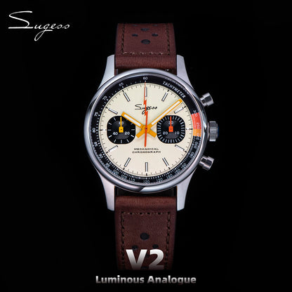 Sugess Watch of Men Chronograph Mechanical Wristwatches Tianjin ST1901 Swanneck Movement Pilot Mens Watch Sapphire Crystal Gift