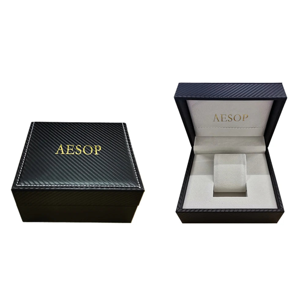 AESOP Flying Tourbillon Skeleton Watch For Men Mekanisk vattentät herrklocka Lyxigt urverk Rostfritt stål