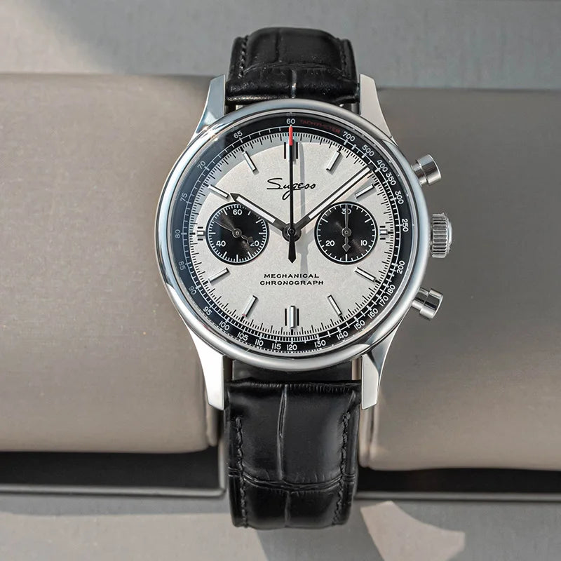 40mm Men Army Watch 1963 Pilot Mechanical Sugess Panda Wristwatch Sapphire Air Force Watches Chronograph Official ST1901Movement