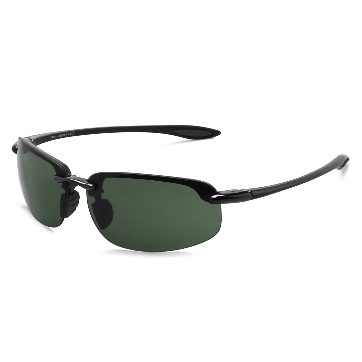 JULI Sports Sunglasses for Men Women TR90 Rimless Frame UV400 Protection for Cycling Running Fishing Baseball Driving 8001